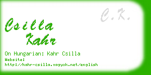 csilla kahr business card